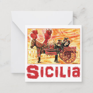 Cartão De Notas Poster de viagens Siciliano Flat Notecard - Sicíli