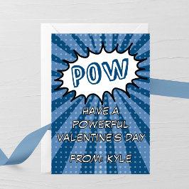 Cartão De Notas POW Comic Book Valentine’s Day Card