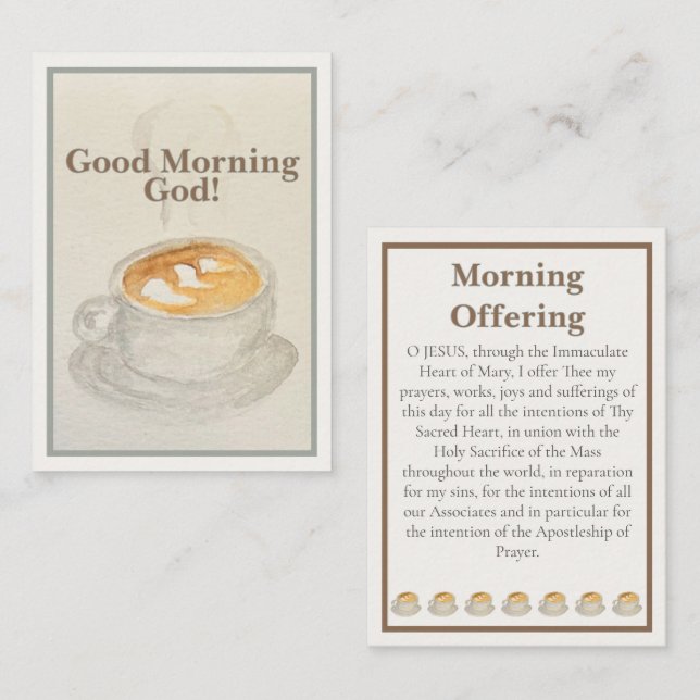 Cartão De Notas Prayer Card: Good Morning God — Morning Offering  (Frente/Verso)