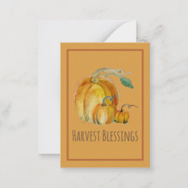 Cartão De Notas Prayer Card: Pumpkin Harvest Blessing
