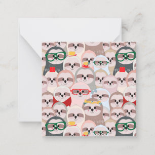 Cartão De Notas Preguiças Fofas