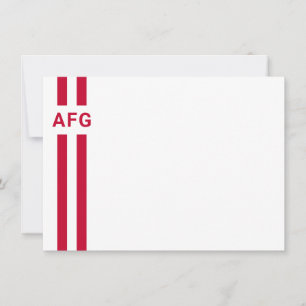 Cartão De Notas Prep Stripe Red e White Note Card