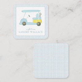 Cartão De Notas Preppy Gingham Watercolor Blue Monograma Carrinho 