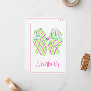 Cartão De Notas Preppy Pink e Arco verde com distribuição personal