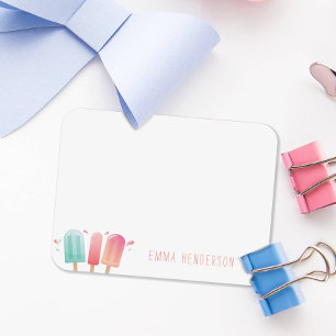 Cartão De Notas Presente Colorido de Picolé de Verão para seu Cart