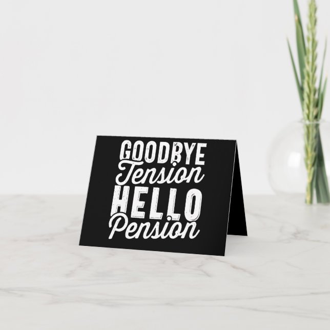 Cartão De Notas Presente de aposentadoria, Tensão de Adeus Alô Pen (Frente)