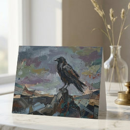 Cartão De Notas Presente de Arte de Corvo com Impasto Gótico para