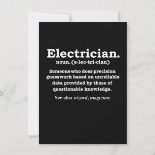 Cartão De Notas Presente de Formatura Definição de Eletricista Eng