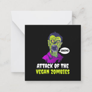 Cartão De Notas Presente de Halloween Ataque do Vegano