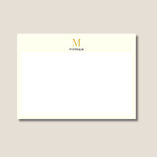 Cartão De Notas Presente de Luxo com Nome Personalizado Cream Gold