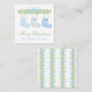 Cartão De Notas Presente de Natal Azul e Branco