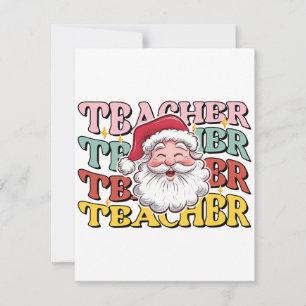 Cartão De Notas Presente de Professor   Papai Noel Professor