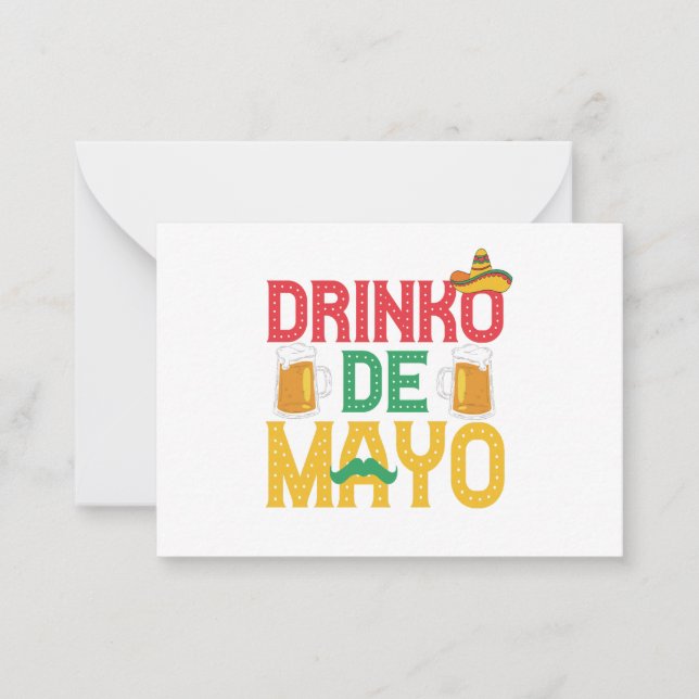 Cartão De Notas Presente engraçado do Drinko de Mayo mexicano para (Frente)
