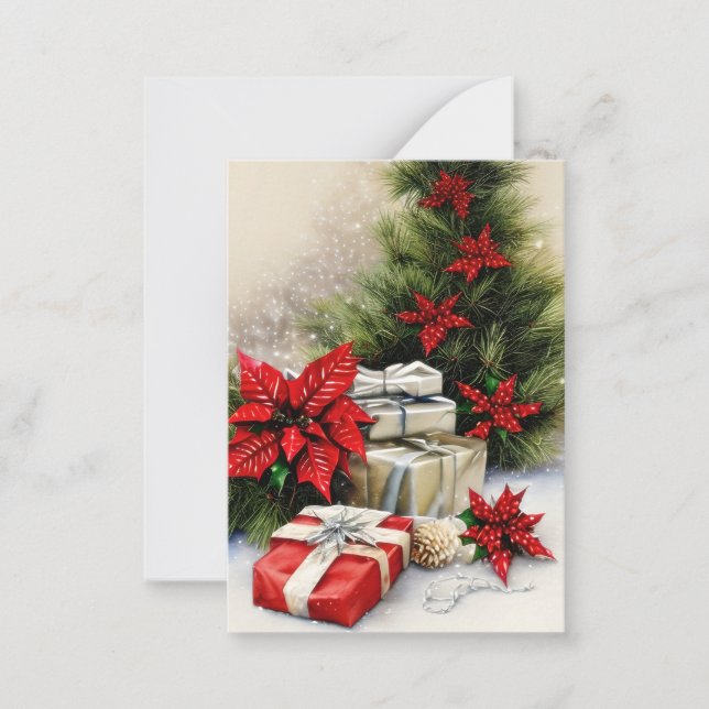 Cartão De Notas Presentes brilhantes orçamento mini Natal (Frente)