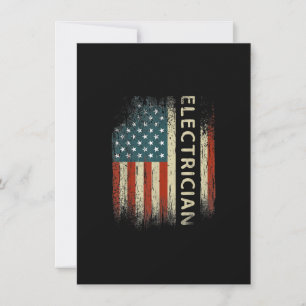 Cartão De Notas Presentes Patrióticos Para Eletricista Americano B
