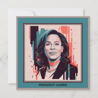 Cartão De Notas Presidente Kamala Harris pintura moderna