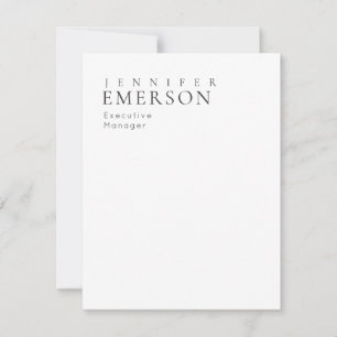 Cartão De Notas Preto branco profissional minimalista moderno simp