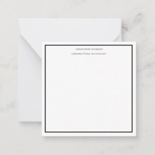 Cartão De Notas Preto Branco Profissional Personalizado