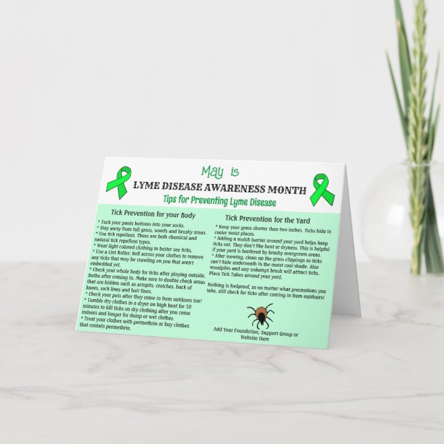 Cartão De Notas Prevenção Educacional da Doença de Lyme (Frente)