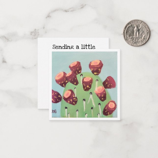 Cartão De Notas Prickly Pear Desert Cactus (Frente/Verso In Situ)