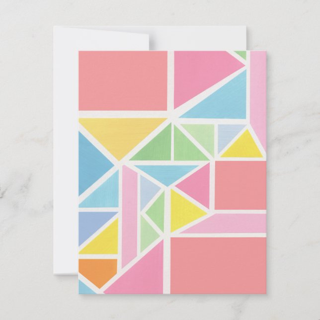 Cartão De Notas Primavera Pastels Impressão Geométrico (Frente)