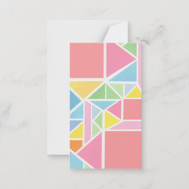 Cartão De Notas Primavera Pastels Impressão Geométrico (Frente)