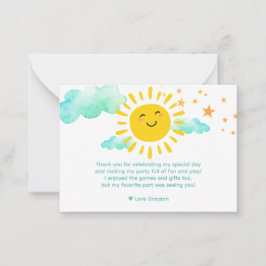 Cartão De Notas Primeira Viagem Ao Redor Do Sol Obrigado Nota