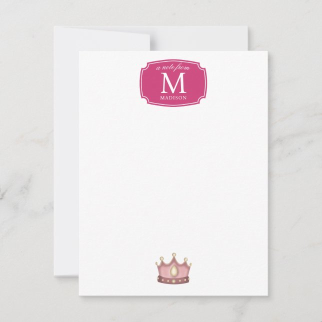 Cartão De Notas Princesa Veste Fairytalhe Crianças Pequenas (Frente)