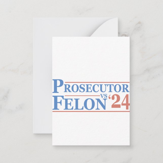 Cartão De Notas Procurador Vs Felon American Election 2024 T-Shirt (Frente)