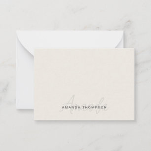 Cartão De Notas Professional Elegant Modern Personalizado Com Nome