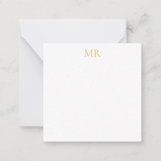Cartão De Notas Professional Monogram Minimalist Plain Name (Frente)