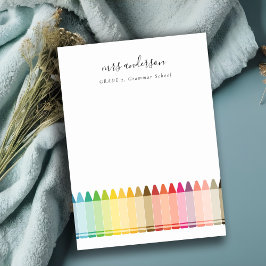 Cartão De Notas Professor de Crianças Modernas Giz de Cera Colorid