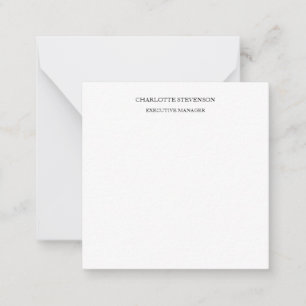 Cartão De Notas Profissional Moderno Branco Simples Minimalista