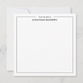 Cartão De Notas Profissional na escrivaninha da Fronteira Quadrada