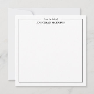 Cartão De Notas Profissional na escrivaninha da Fronteira Quadrada
