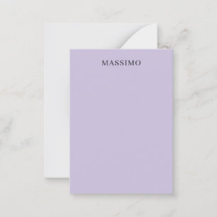 Cartão De Notas Profissional Único Clássico Nome Próprio Roxo Clar