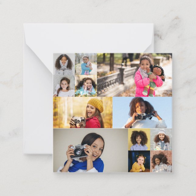 Cartão De Notas Projete sua própria colagem de 12 fotos (Frente)