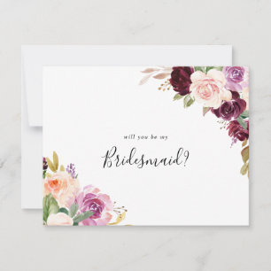 Cartão De Notas Proposta de Bridesmaid Botânica Floral Russa