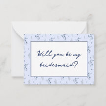Proposta de Bridesmaid de Flores Selvagens Azuis d