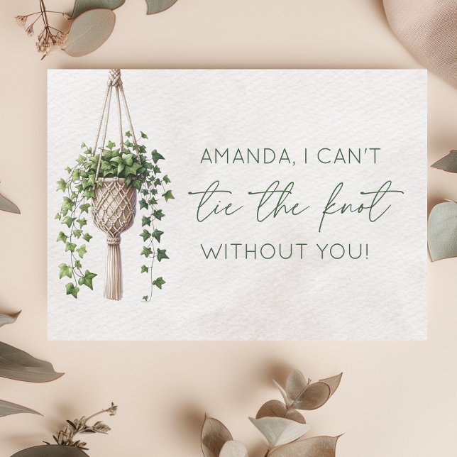 Cartão De Notas Proposta de Bridesmaid de Plantas Botânicas Person (Criador carregado)