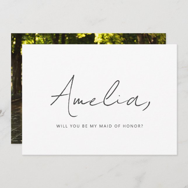 Cartão De Notas Proposta de manuscrito personalizado para Madrinha (Frente/Verso)