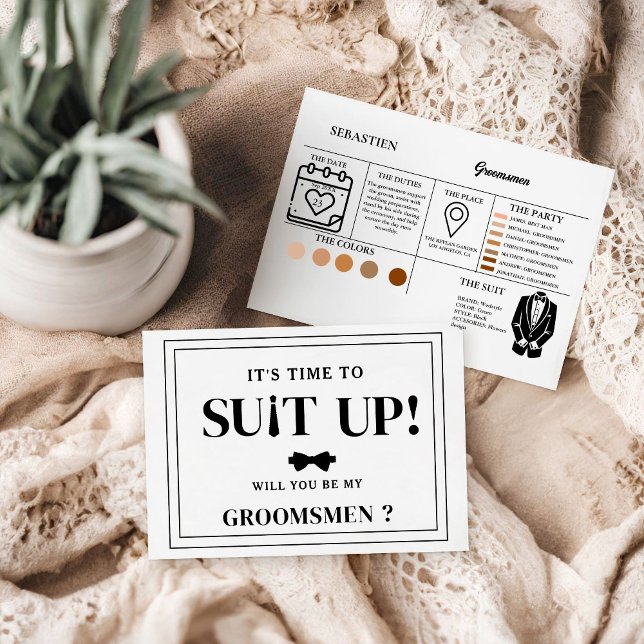 Cartão De Notas Proposta moderna de Padrinho de casamento minimali (Criador carregado)