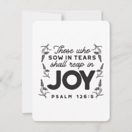 Cartão De Notas Psalm 126:5 Scripture Typography – Reap in Joy
