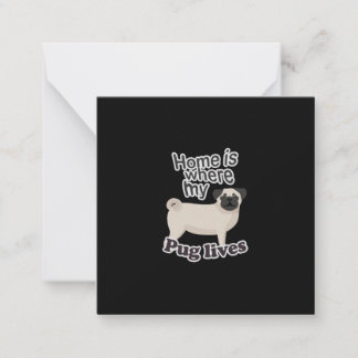 Cartão De Notas Pug Home
