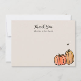 Cartão De Notas Pumpkin De Queda Laranja Obrigado Nota