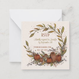 Cartão De Notas Pumpkin Wreath Inspirivity Casamento Autumn rsvp
