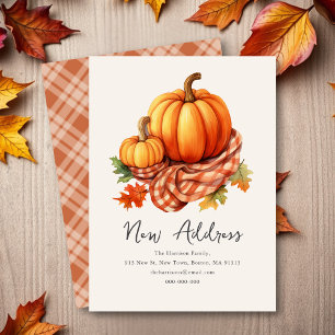 Cartão De Notas Pumpkins do outono   Novo endereço residencial
