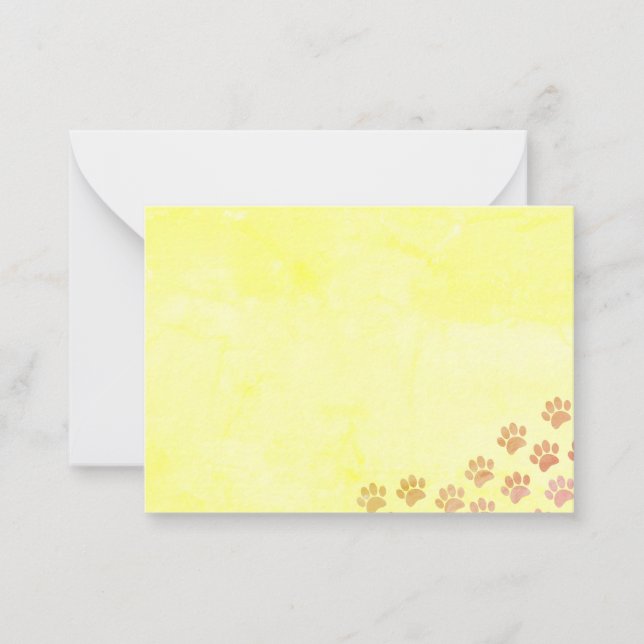 Cartão De Notas Puppy Paw Imprime Papel Antigo (Frente)