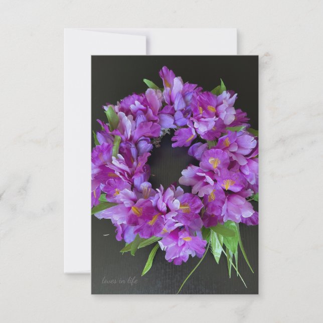 Cartão De Notas Purple Iris Wreath (Frente)