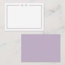 Cartão De Notas Purple Minimalist Monogram